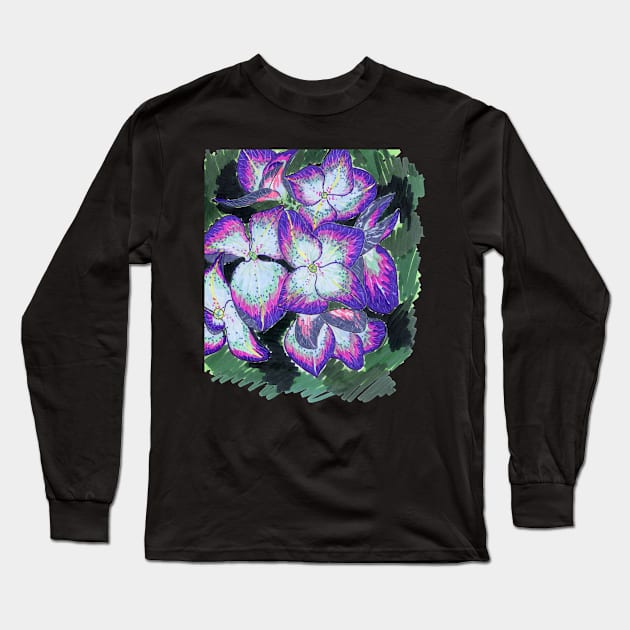 Hydrangea Long Sleeve T-Shirt by feafox92